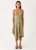 Lazure Midi Dress Pale Olive
