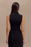 Hadleigh Sleeveless Slinky Top Black