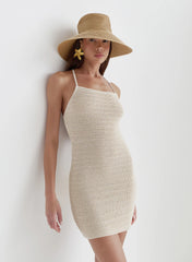 Cream Crochet Mini Dress
