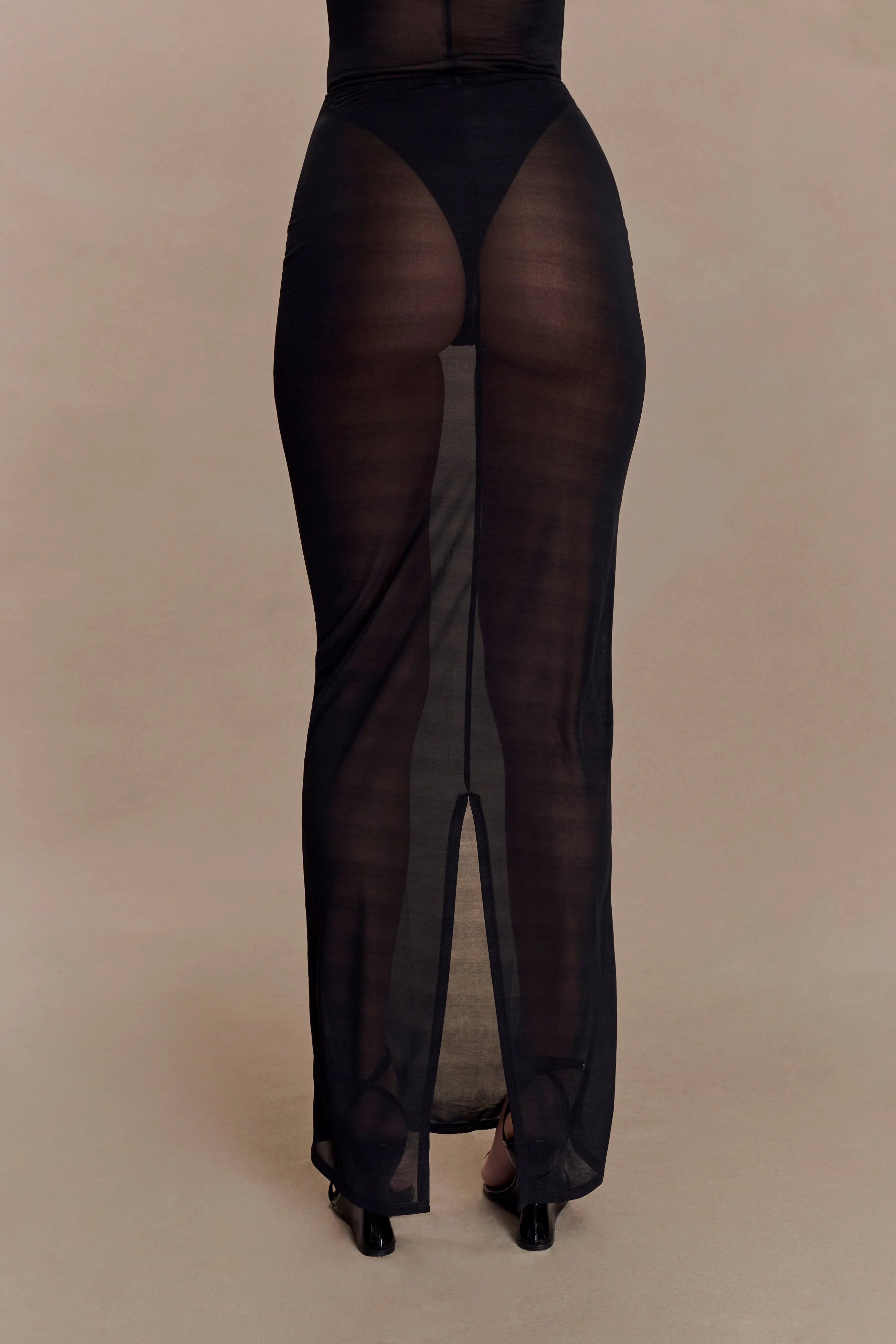 Aoife Mesh Maxi Skirt Black