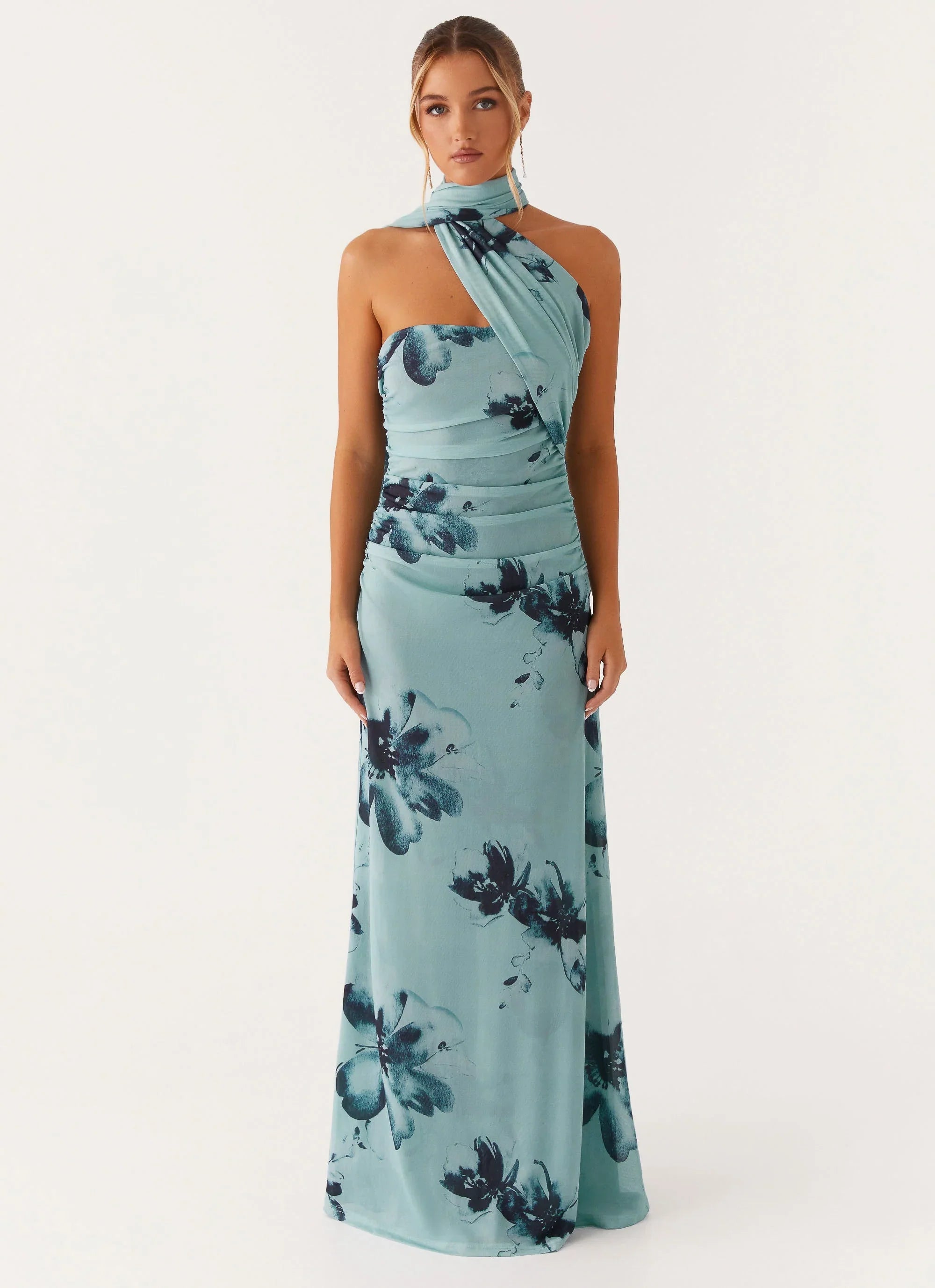 Songbird Maxi Dress Blue Black Floral
