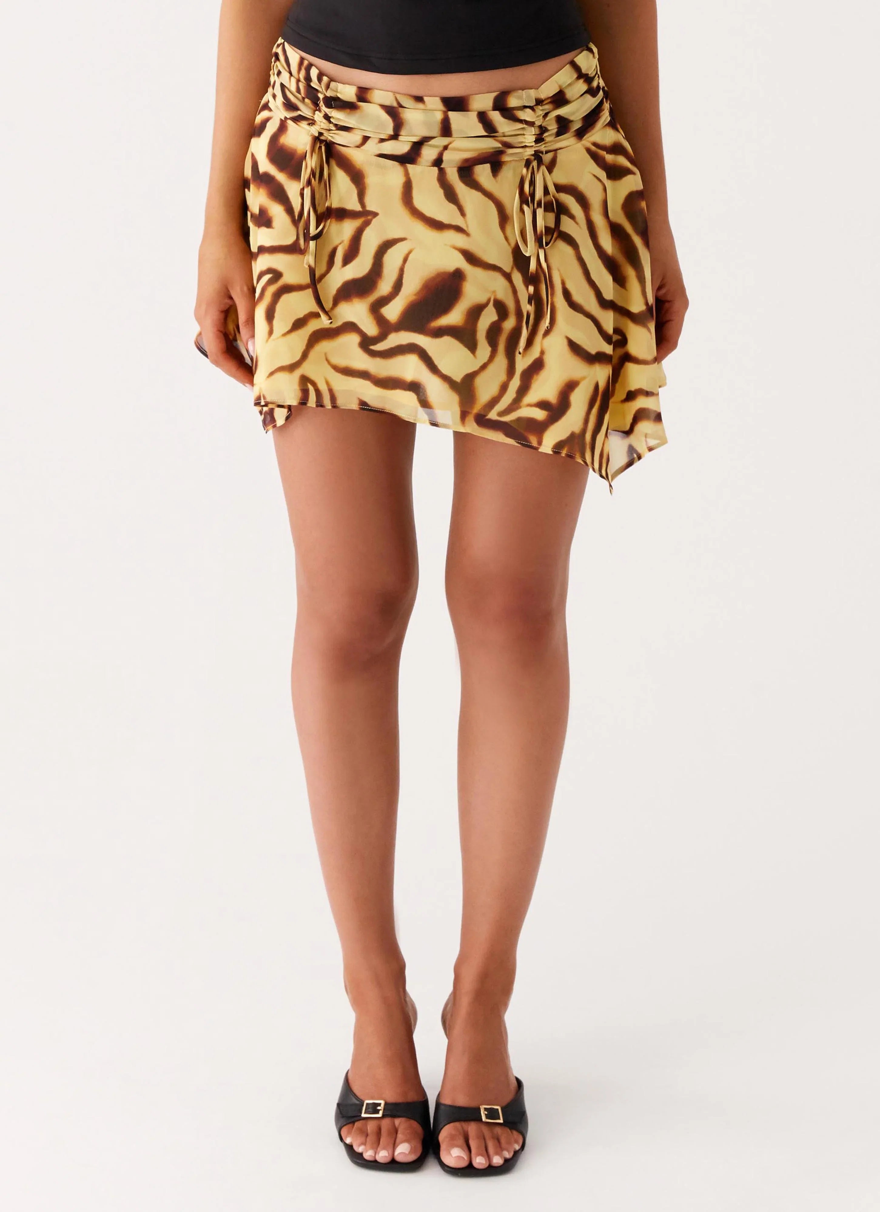 Tiassa Asymmetrical Mini Skirt Laguna Print
