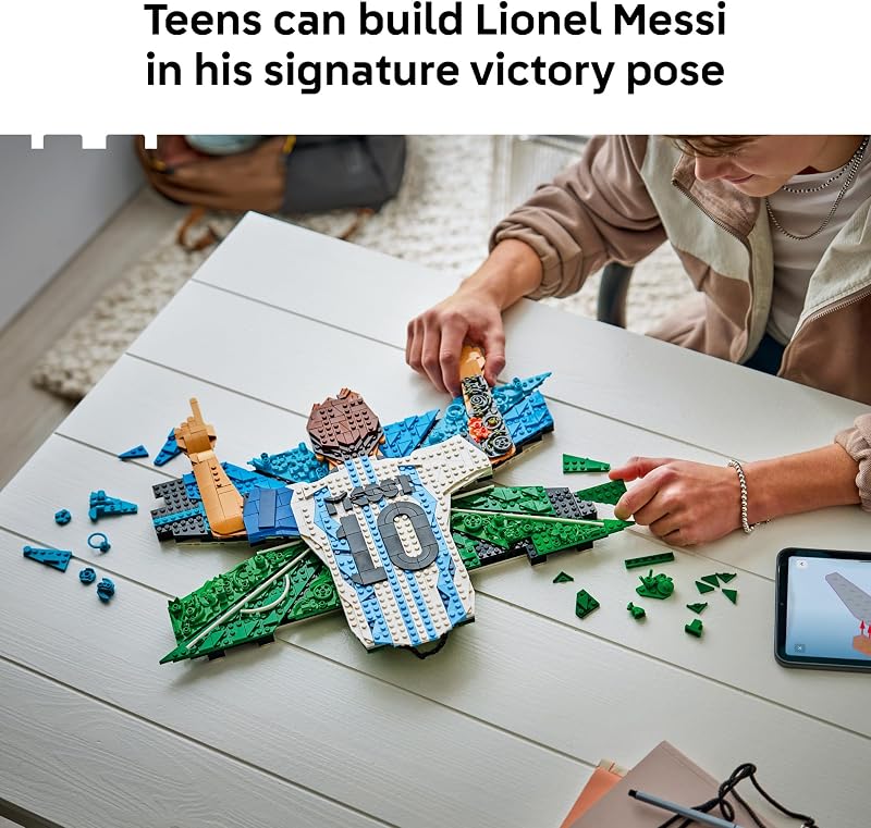 LEGO Editions Lionel Messi Celebration Building Set for Boys Girls Ages 14 Collectible Soccer Gift for Fans Kids Bedroom or Shelf Decor 43018