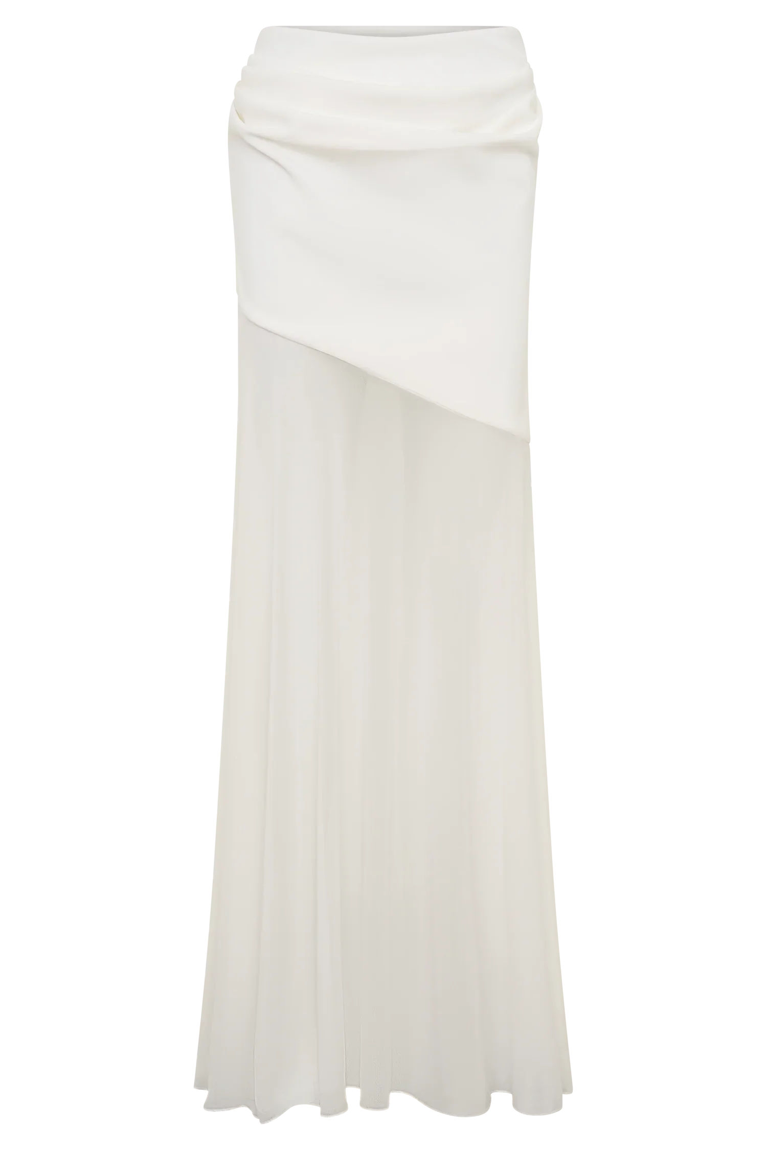 Portia Scuba And Mesh Maxi Skirt White