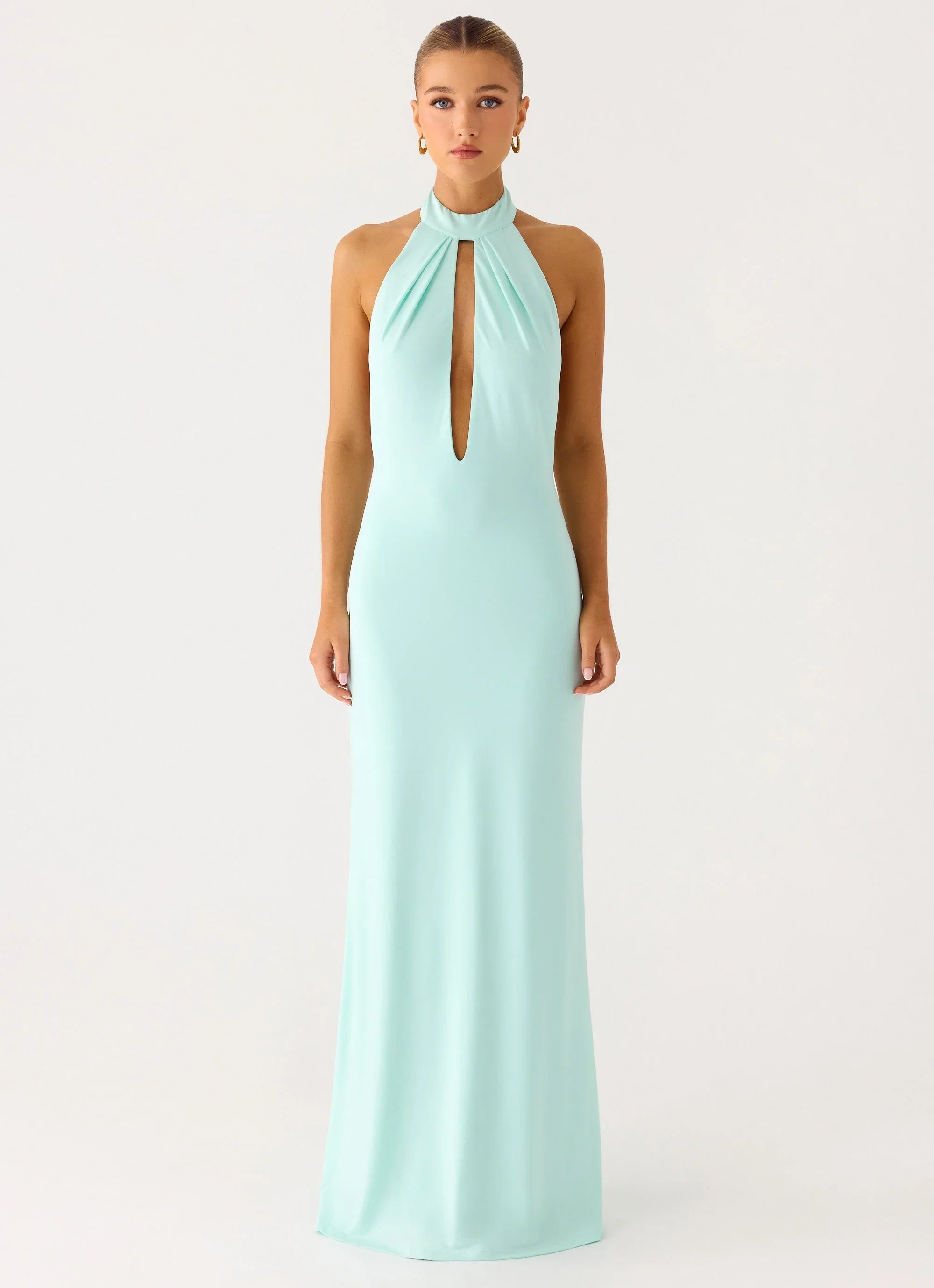 Mougleta Backless Maxi Dress Aqua