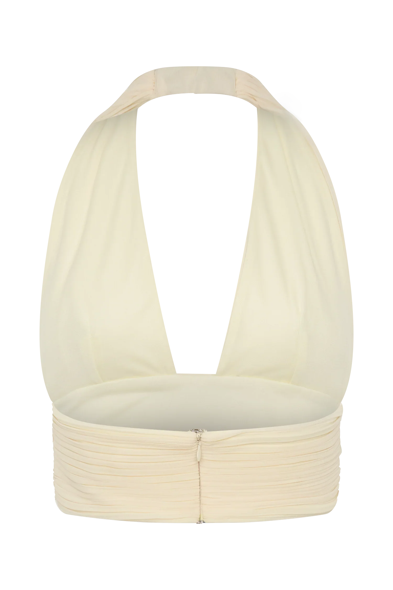 Amaris Sleeveless Plisse Halter Top Lemon