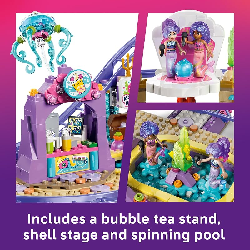 LEGO Friends Mermaid Roller Coaster Ride 42703 Building Toy for Girls Boys Ages 8 Functional Toy Roller Coaster Playset W 8 Minidolls 864 pieces Gift for Birthdays