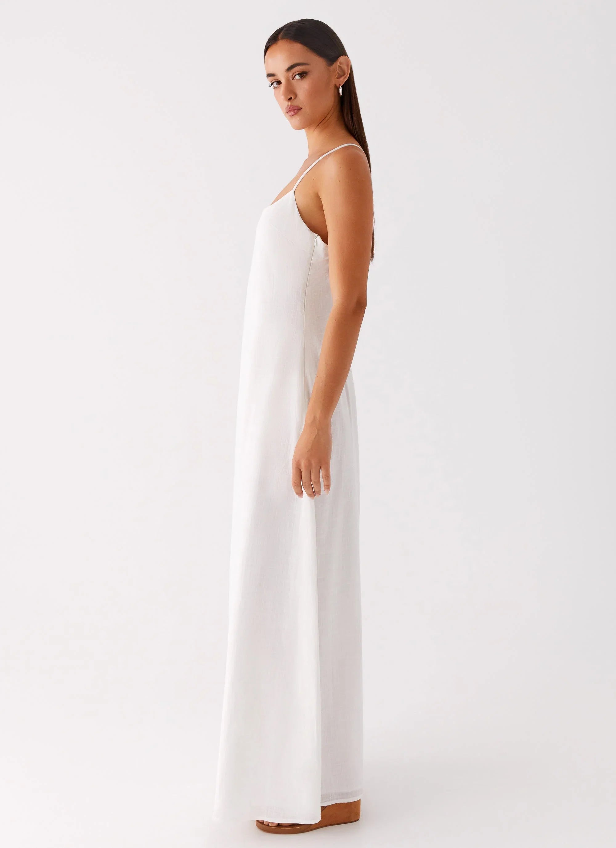 Madeleine Scoop Neck Maxi Dress Off White