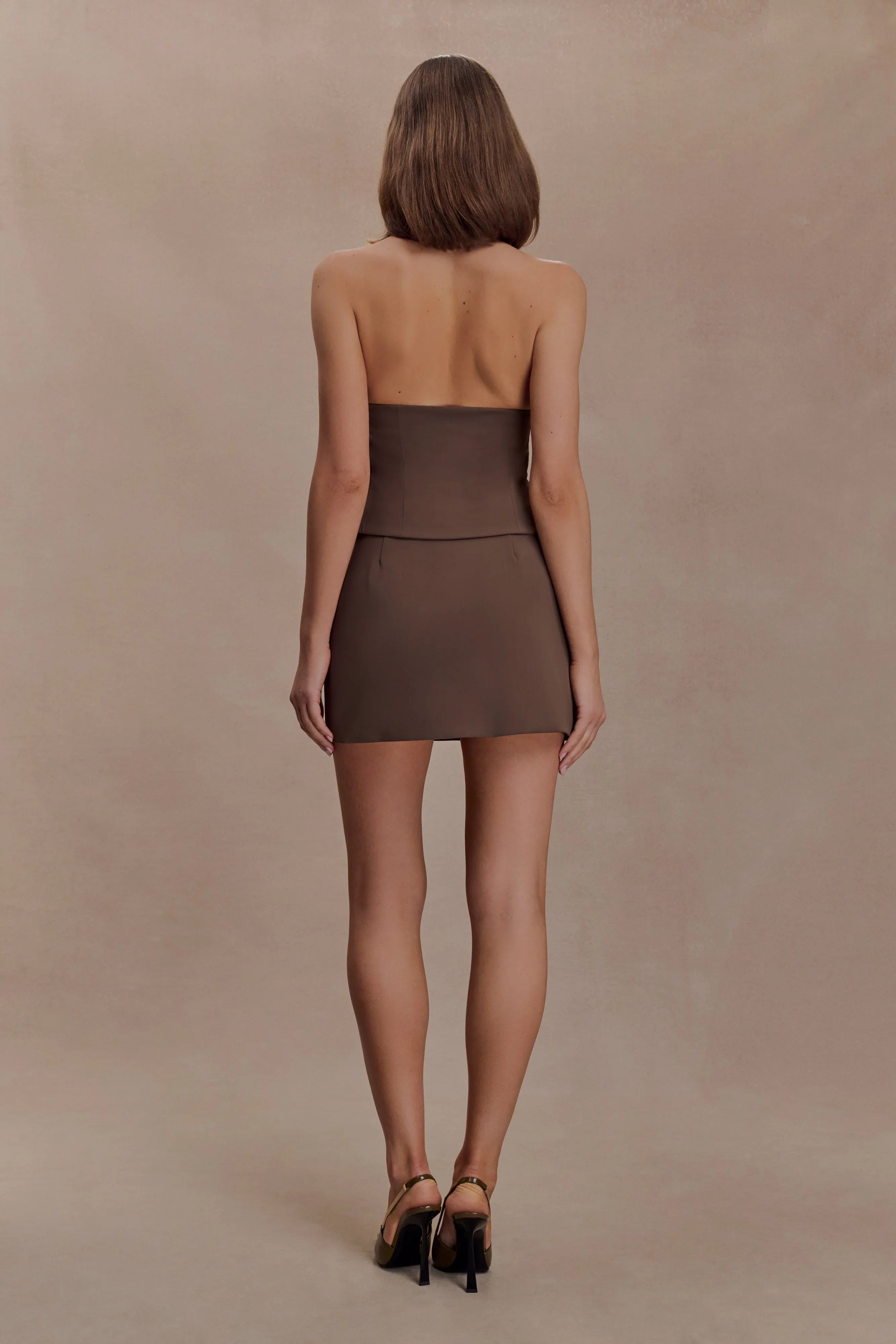 Effy Suiting Mini Skirt Cacao Brown