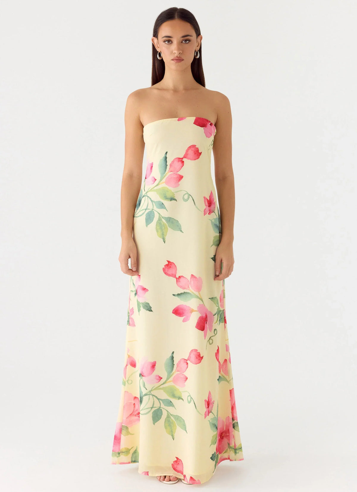 Bronte Strapless Maxi Dress Lemon Soleil