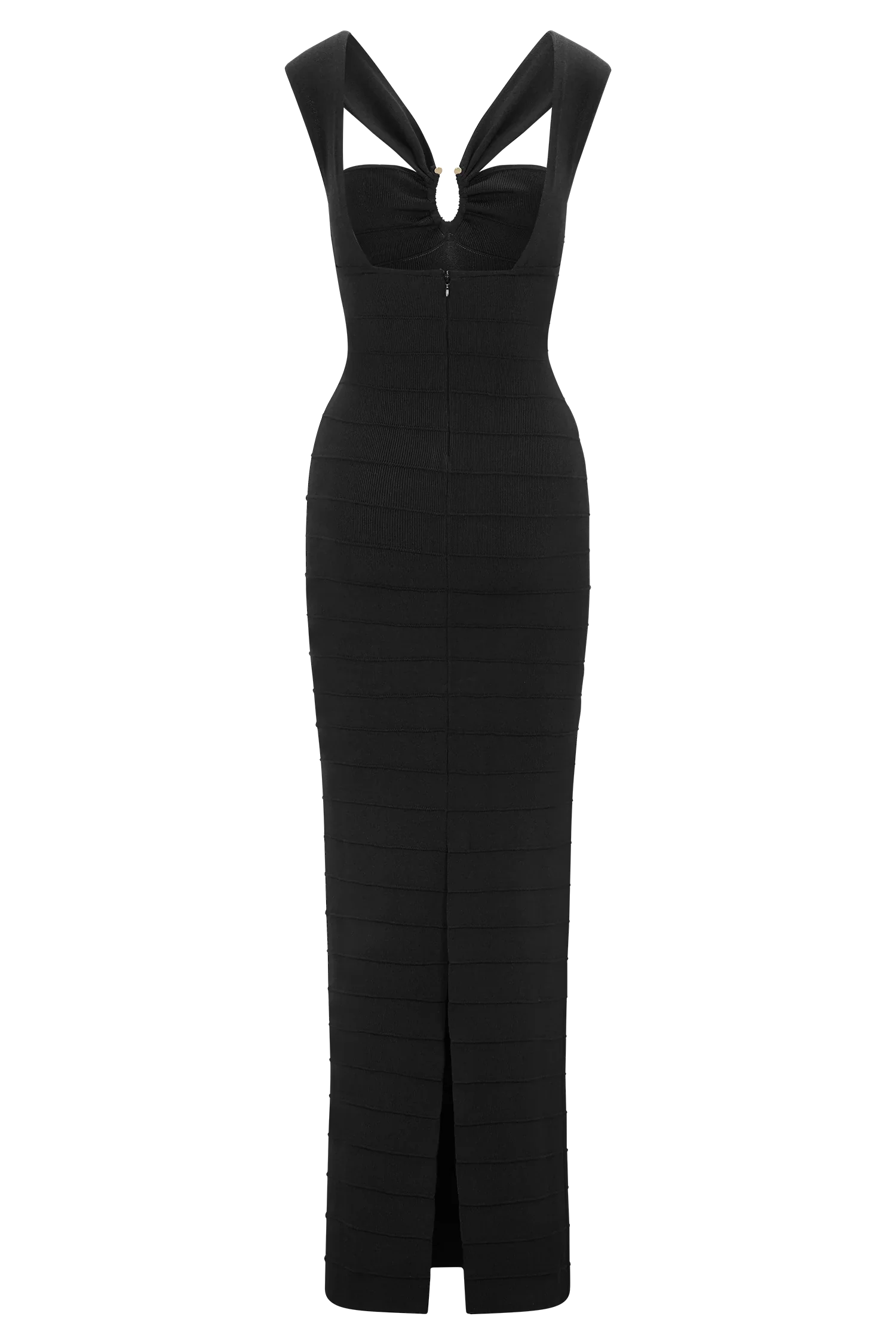 Jaylen Bandage Knit Maxi Dress Black
