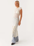 Gisele Lace Midi Dress Ivory