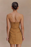 Andy Faux Suede Mini Dress Camel