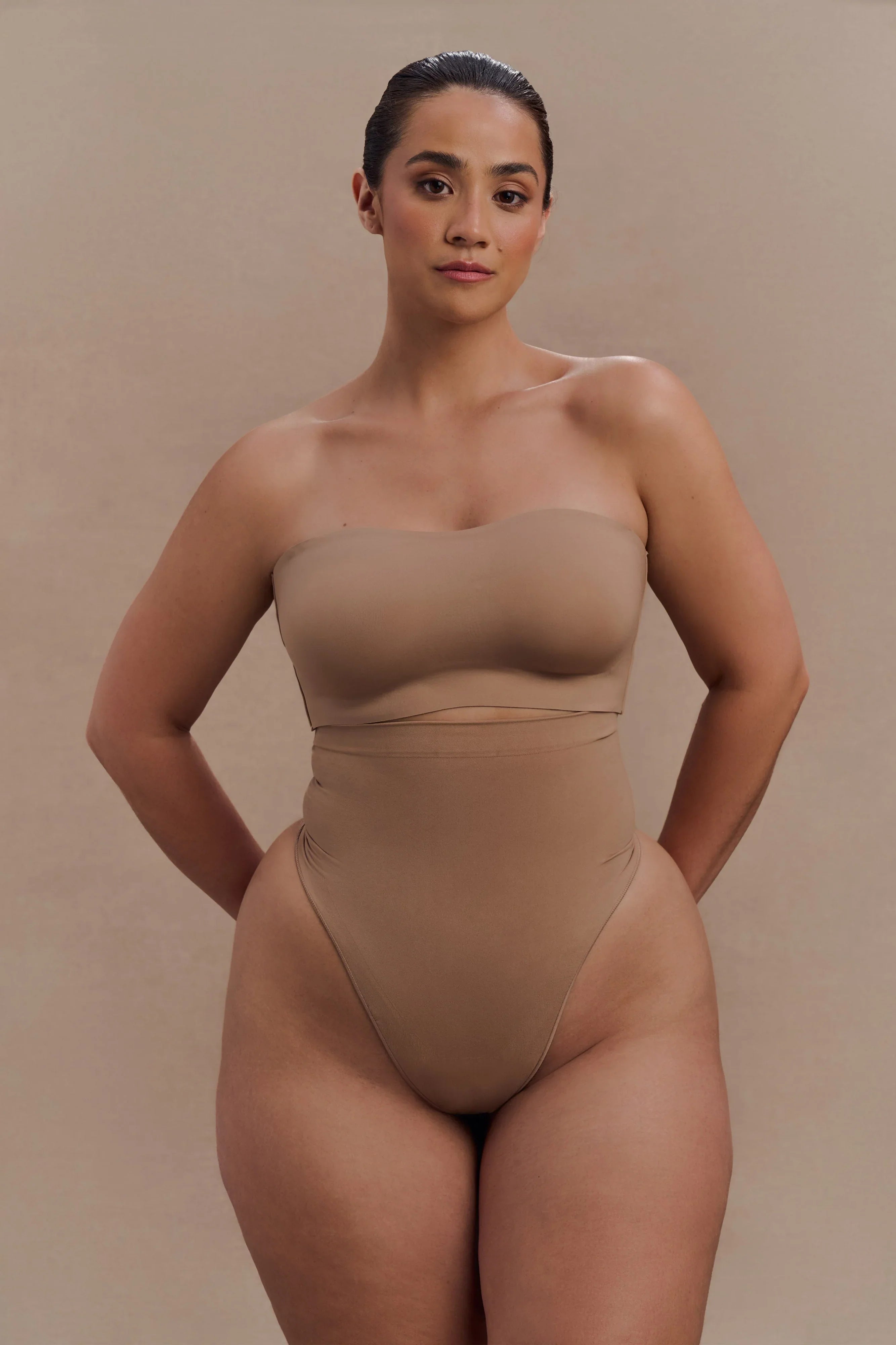 Saria High Waist Shapewear Briefs Latte