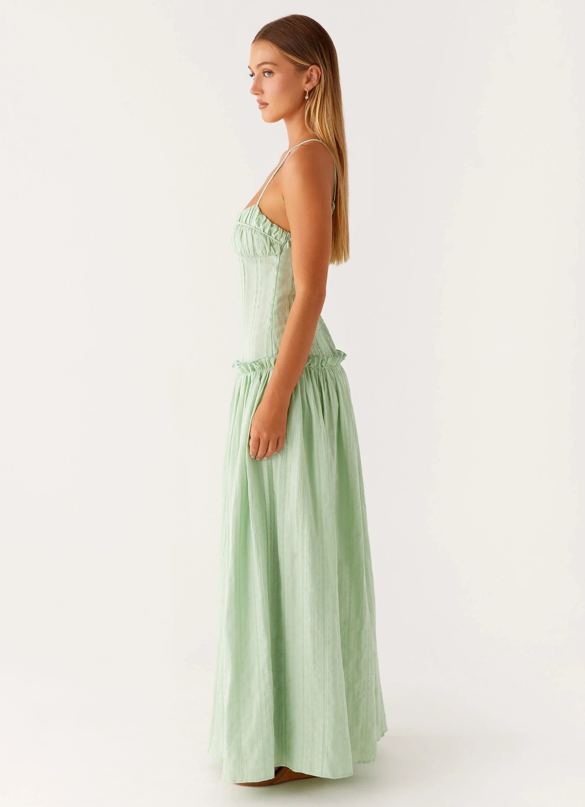 Jacinda Drop Waist Maxi Dress Sage