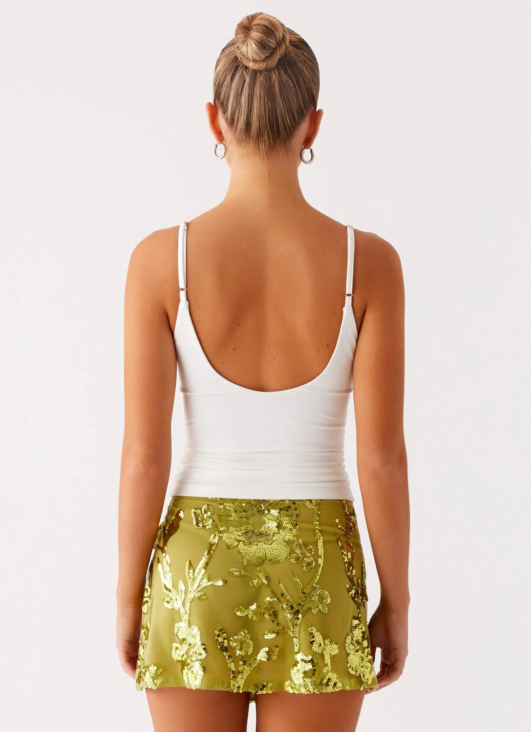 Cancun Sequin Mini Skirt Lime