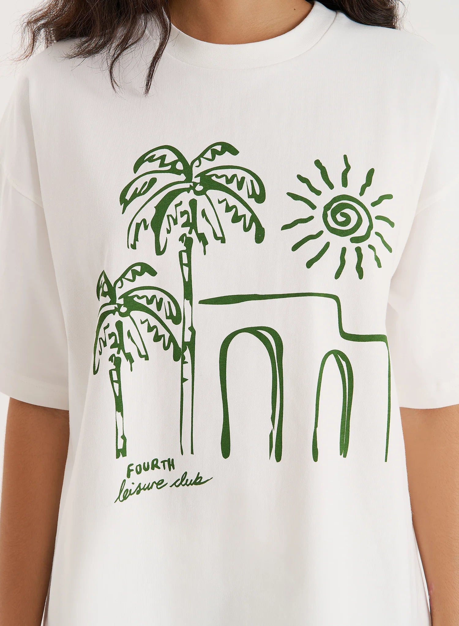 Off White Palm Print Graphic T Shirt