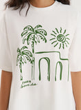 Off White Palm Print Graphic T Shirt