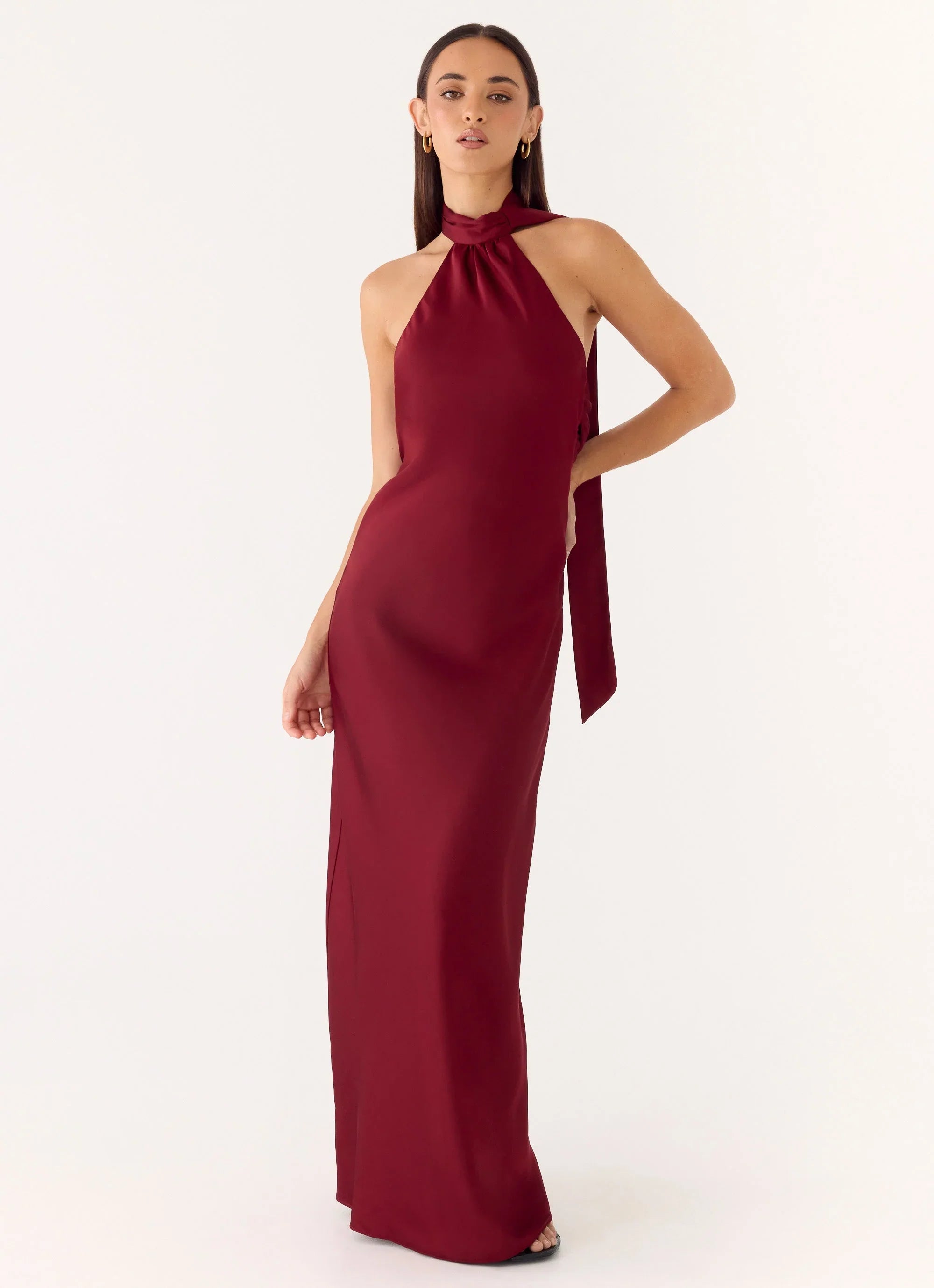 Keena Scarf Maxi Dress Merlot