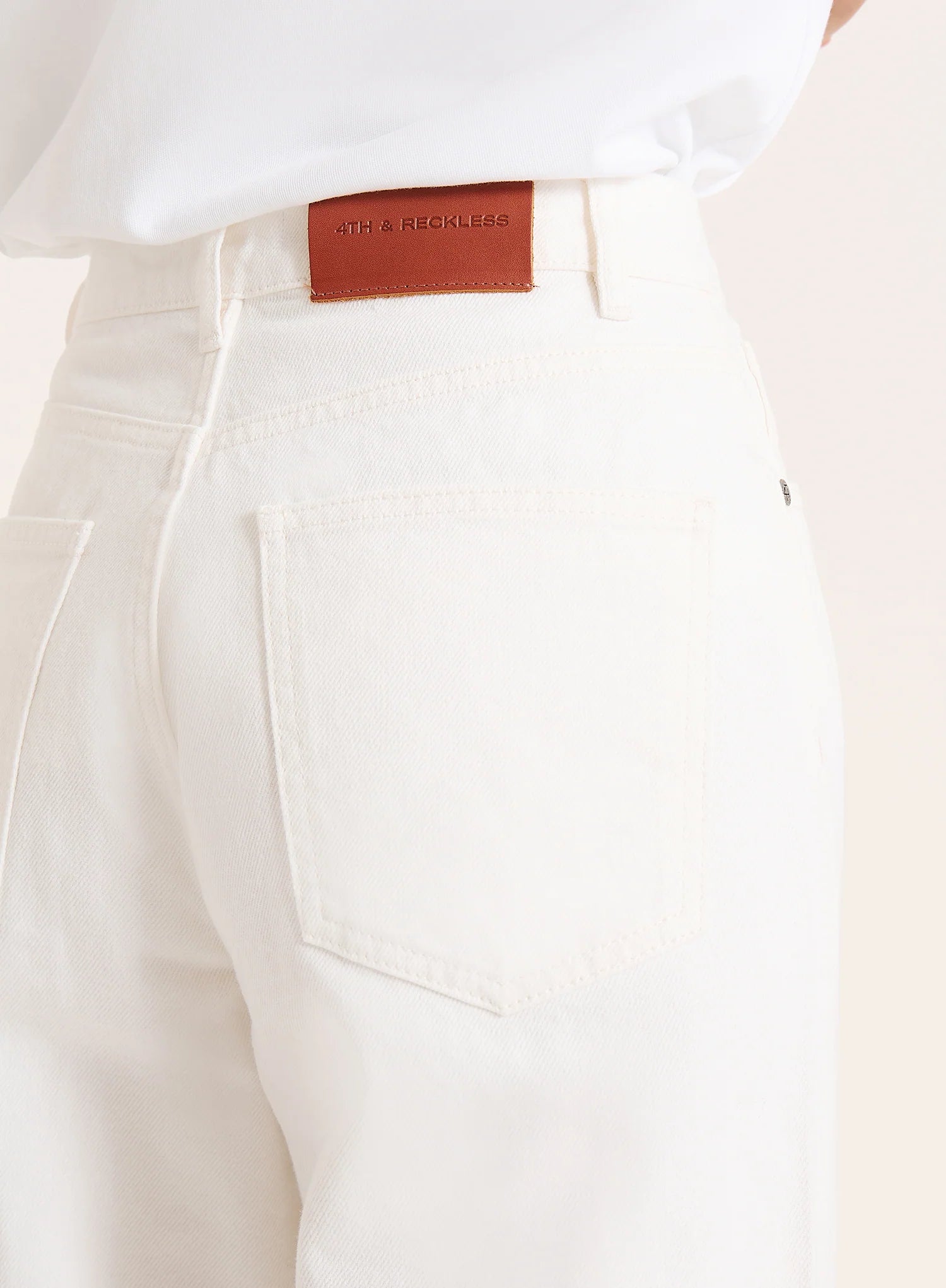 White High Waist Straight Leg Jeans