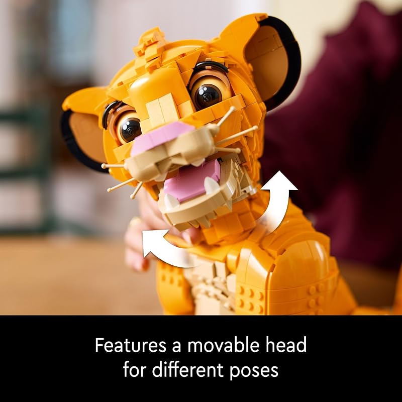 LEGO Disney Young Simba the Lion King Building Sets for Adults Buildable Figurine for Display Ages 18 DIY Kits Crafts for Fans of Movie Collectible Disney Birthday Gift 43247