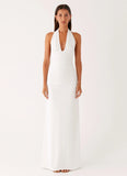 Ilaria Halter Maxi Dress White