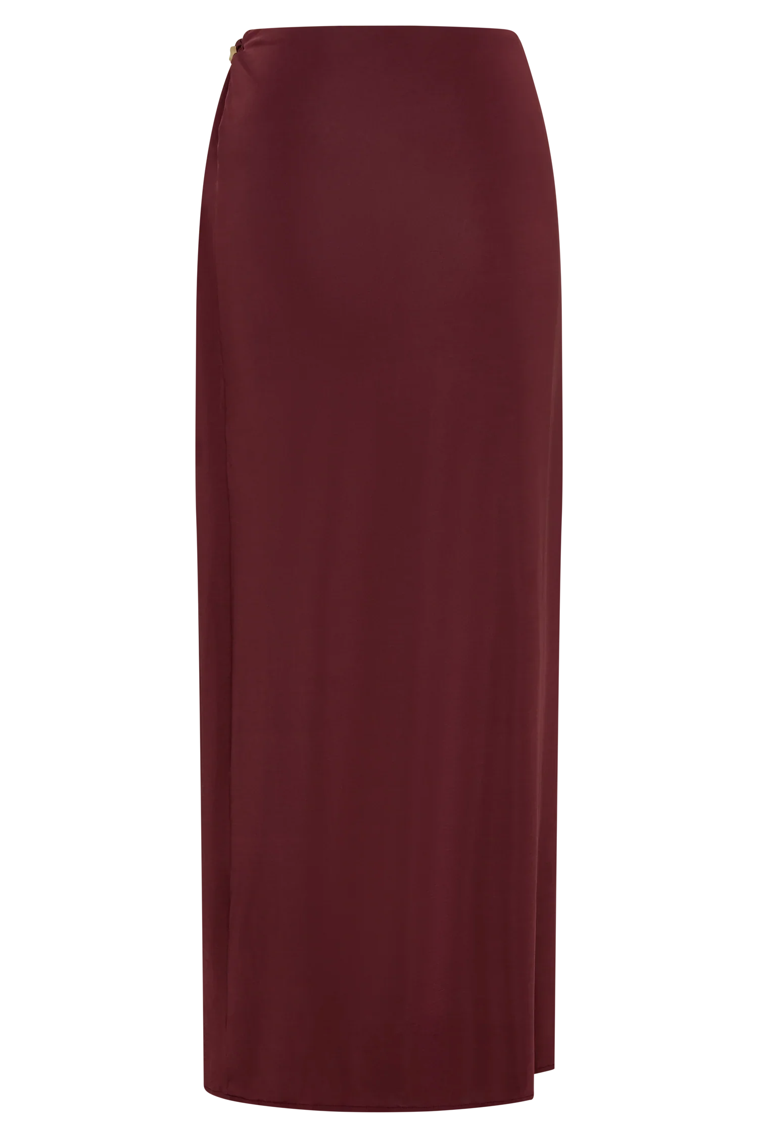 Bridget Slinky Maxi Skirt With Hardware Burgundy