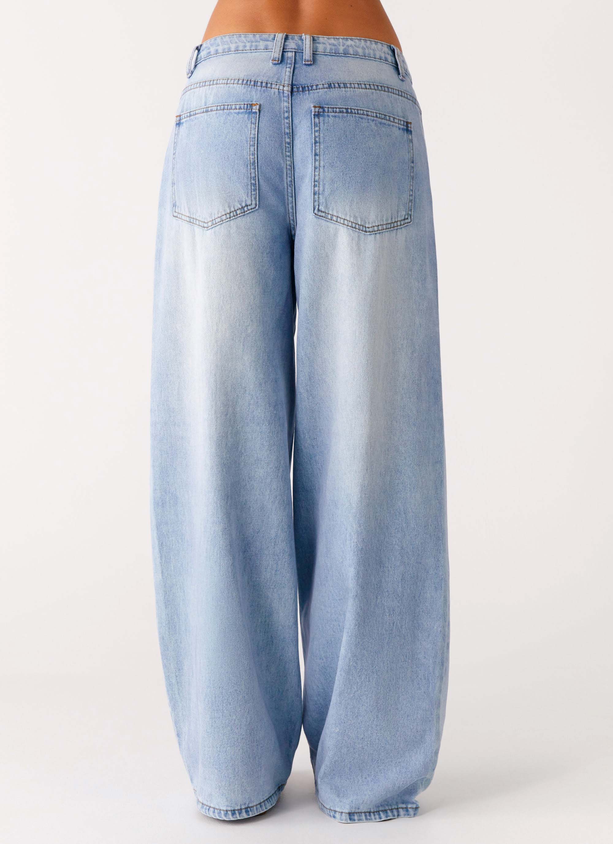 Timeless Wide Leg Jeans Bleached Blue