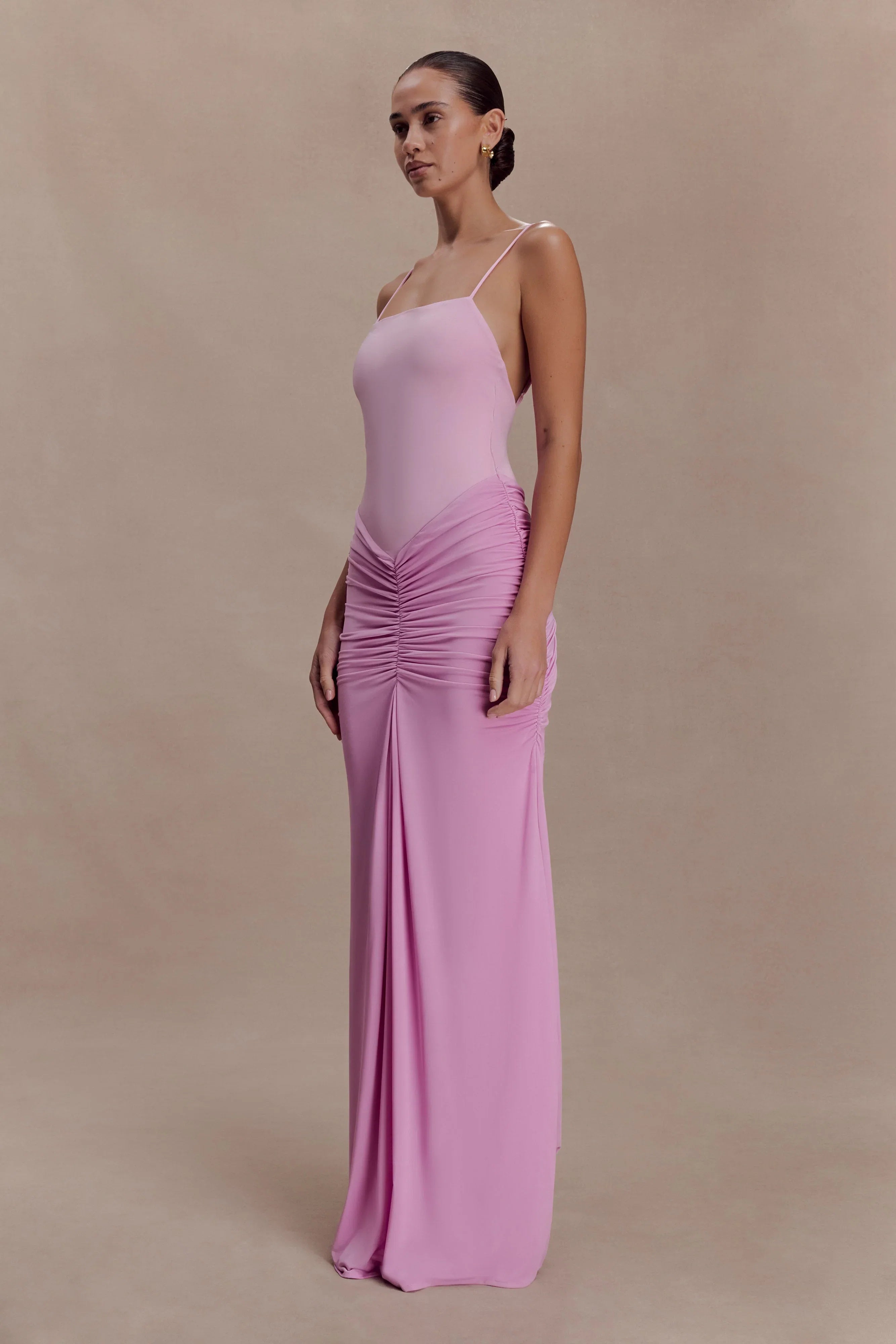 Roisin Slinky Maxi Dress Powder Pink