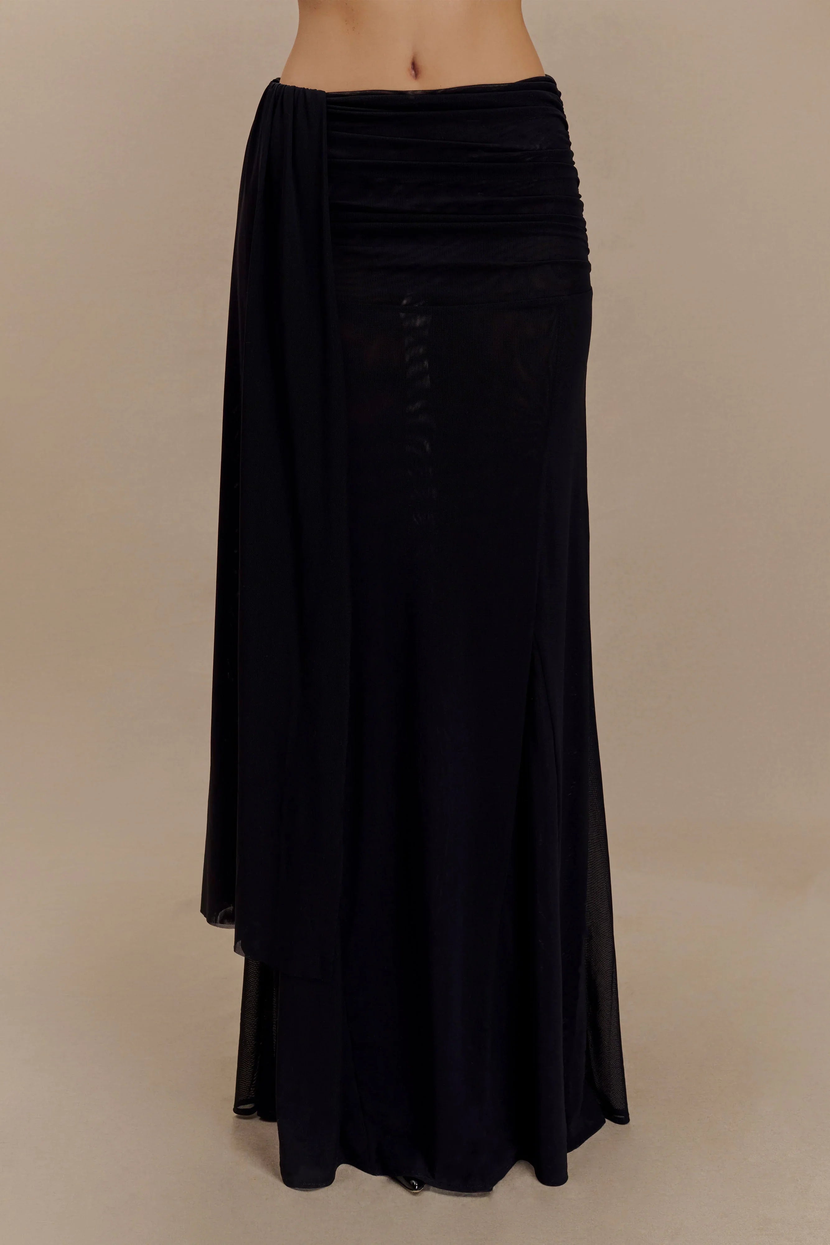 Arna Mesh Maxi Skirt Black