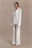 Bianka V Neck Knit Jumper Off White