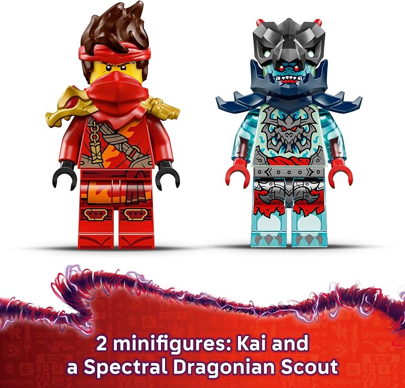 LEGO NINJAGO Kais Motorcycle Speed Race Building Toy for Kids Pretend Play Motorcycle Toy with 2 Minifigures Building Blocks for Boys Girls Ages 6 Gift Idea for Birthdays 71838