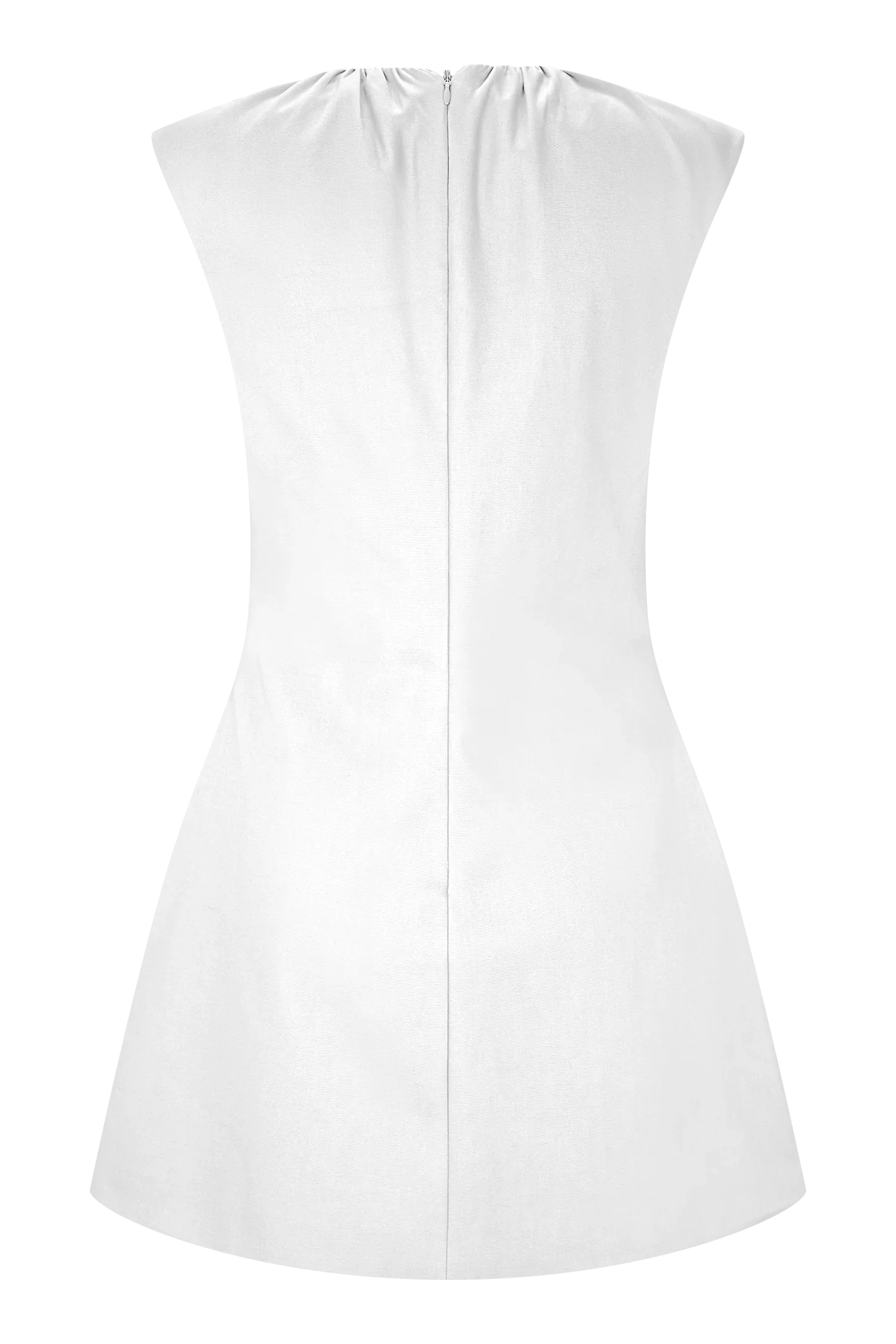 Ariana Pleated Neck Mini Dress Ivory