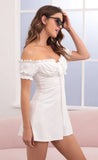 Underwire Cups Dress in Textured White