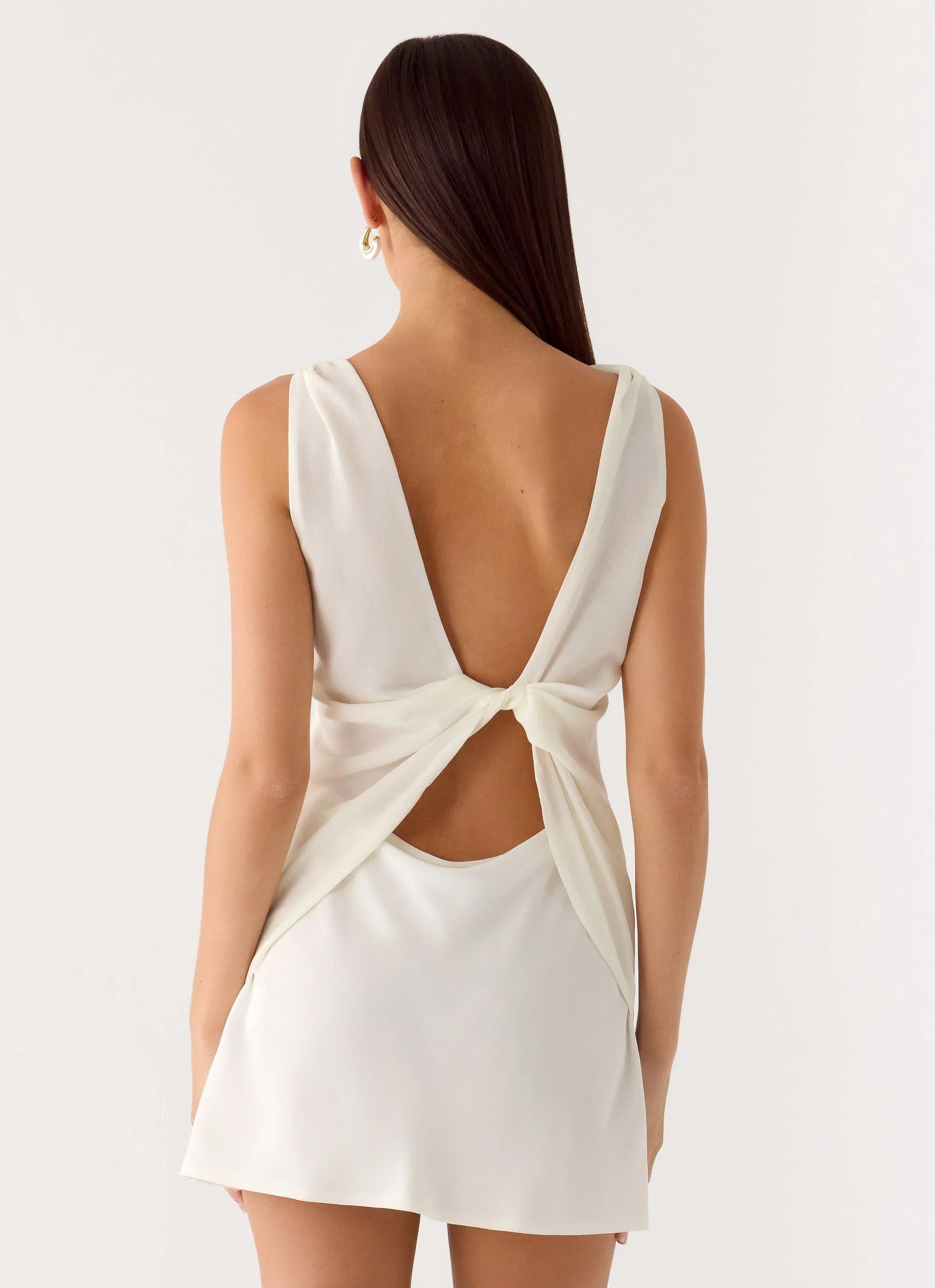 Tuscan Glow Chiffon Mini Dress Ivory