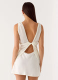 Tuscan Glow Chiffon Mini Dress Ivory