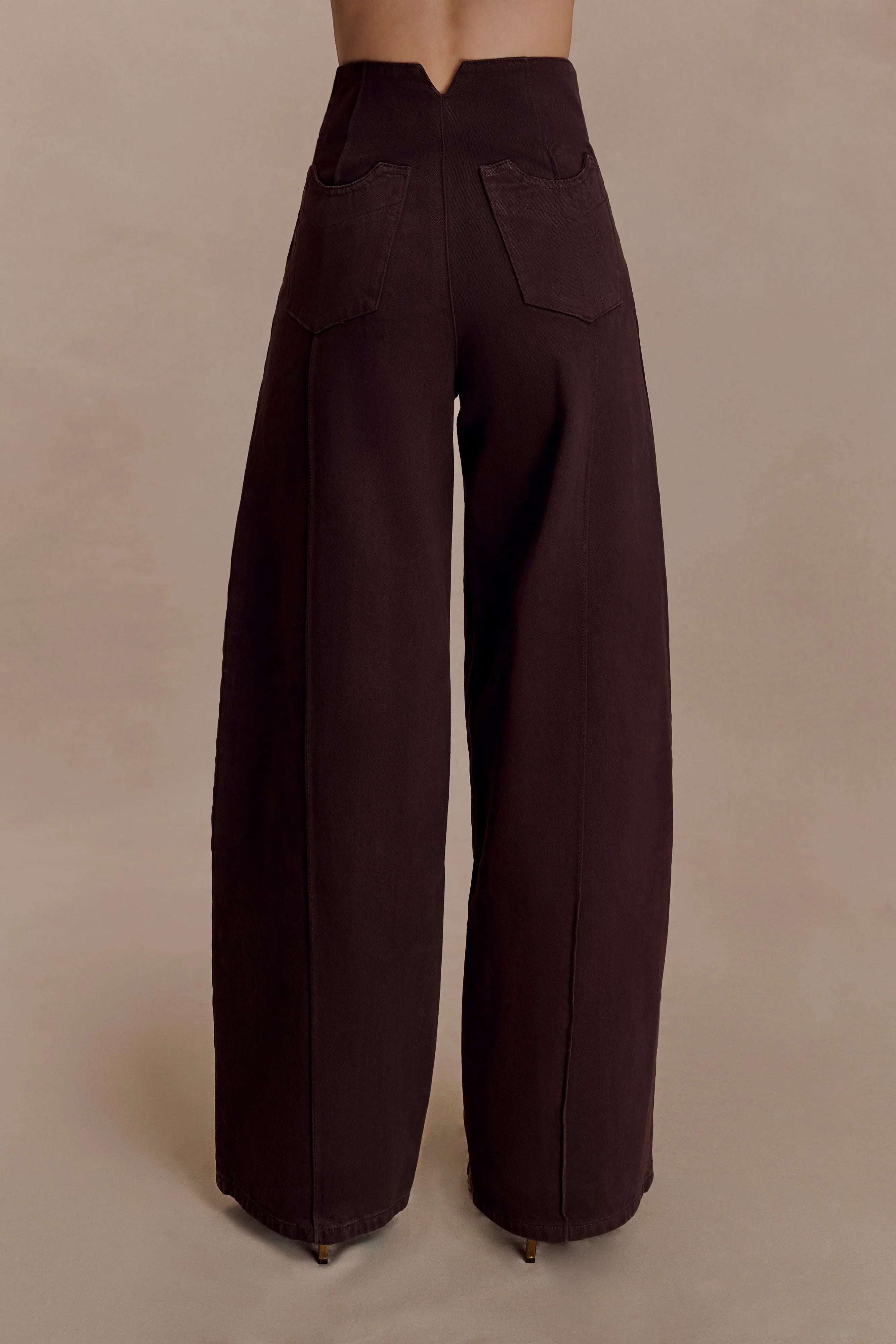 Beatrix High Rise Denim Jeans Chocolate