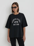 Grey Acid Wash Oversized Distressed Slogan T Shirt