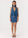 Do It Again Mini Skirt Washed Navy