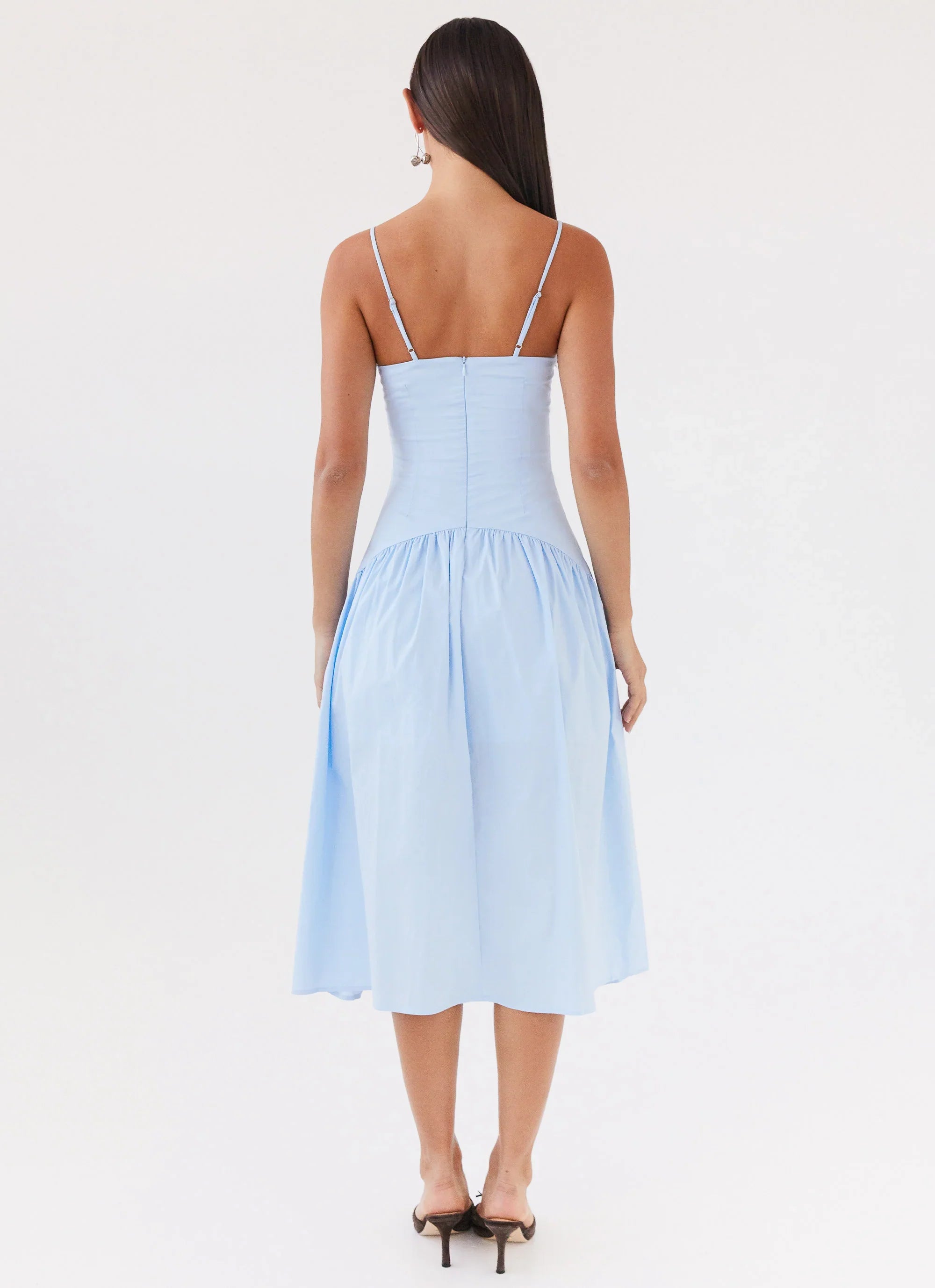 Yvette Corset Midi Dress Blue