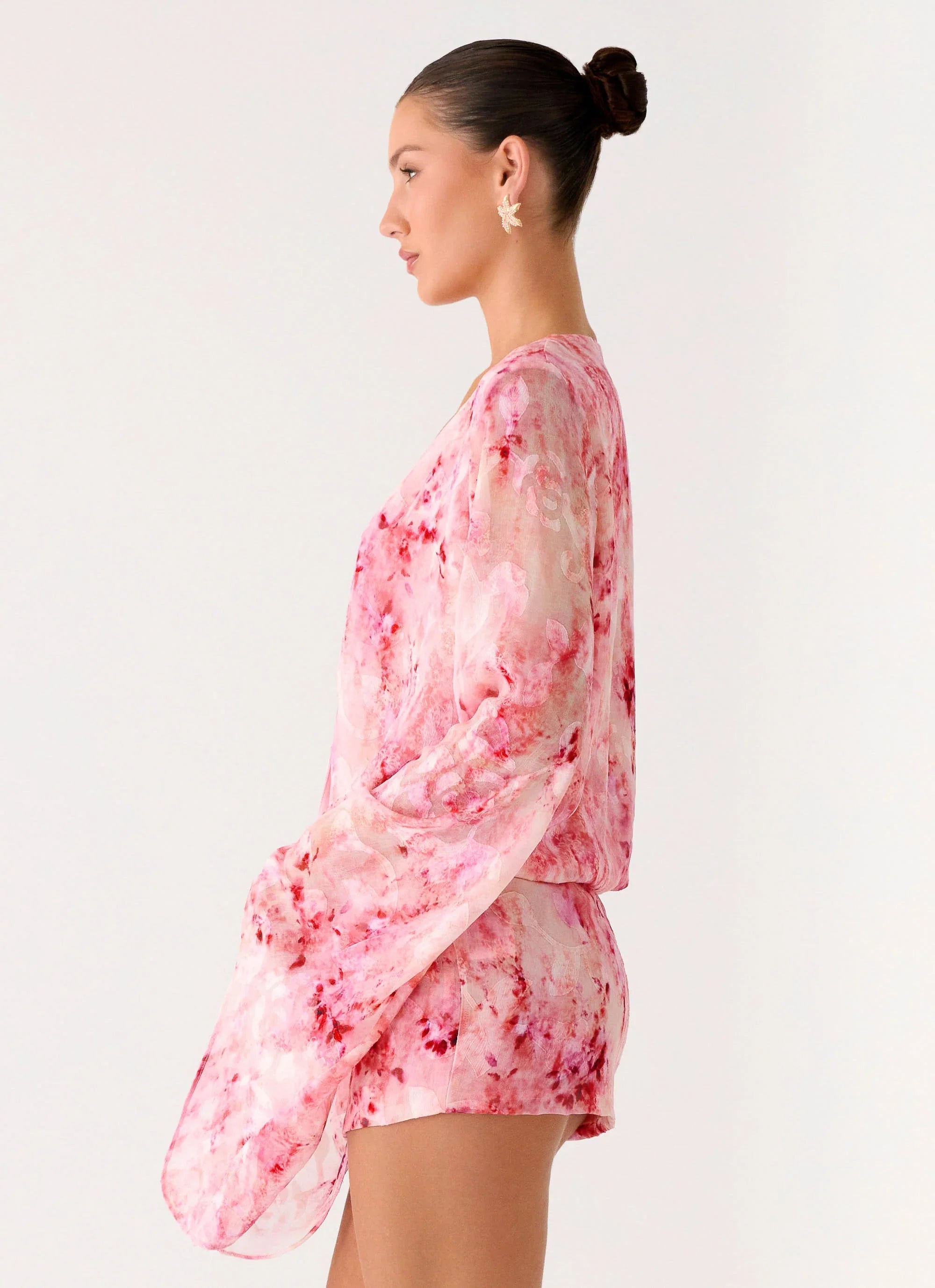 Junia Long Sleeve Mini Dress Pink