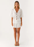 Summer Escape Embroidered Top White