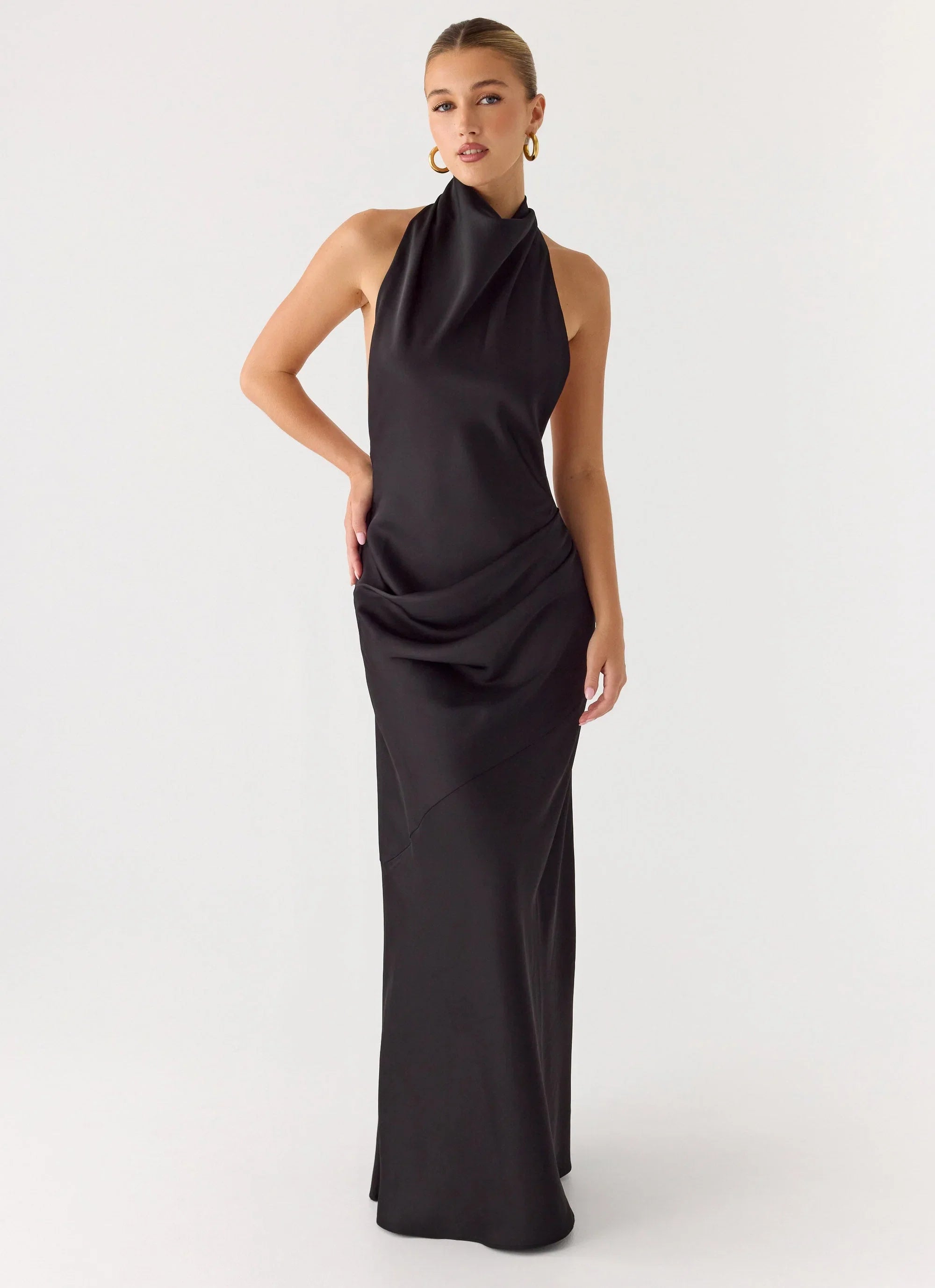 Back To Life Halter Maxi Dress Black