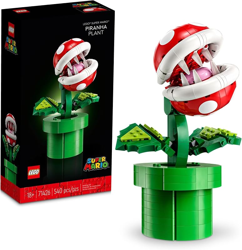 LEGO Super Mario Piranha Plant Building Sets for Adults Mario Collectible for Men Women Ages 18 Years Gift for Birthdays Bedroom Home Office or Book Shelf Decor 71426