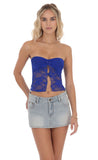 Strapless Lace Top in Royal Blue