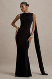 Mia Black Maxi Dress With Sash