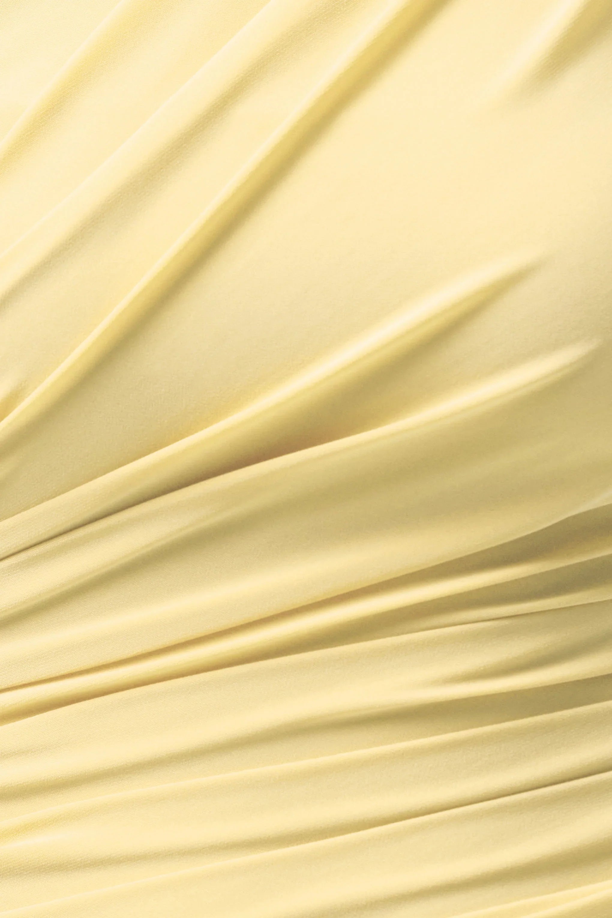 Mardi Lemon Asymmetric Maxi Dress With Ruching