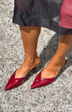 Morley Cherry Red Patent Mule Heels