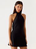 Keena Scarf Mini Dress Black