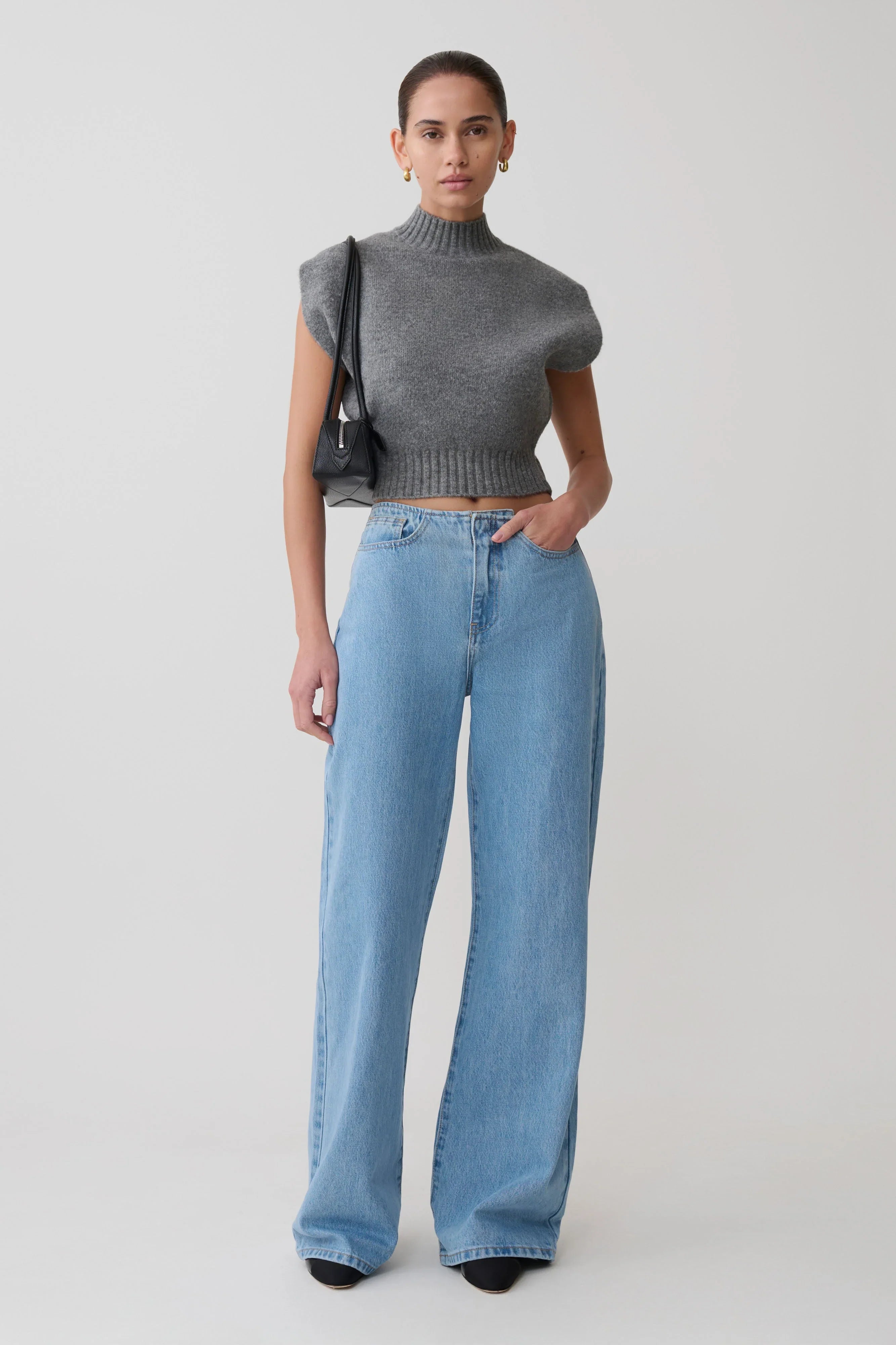 Caitlin Mid Rise Denim Jeans Classic Blue